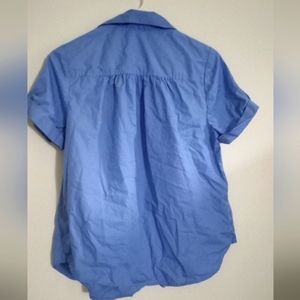 Roaman's Button Cuffed Short Sleeves Painter's Blouse- Vintage - Size: 12W